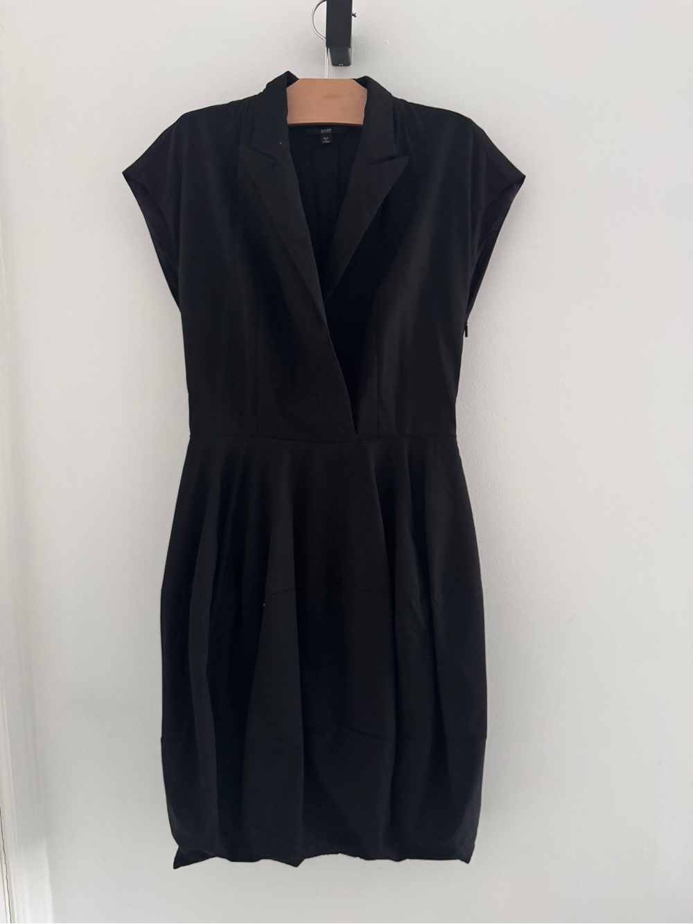 Hugo Boss Black V-Neck Cap Sleeve Midi Dress